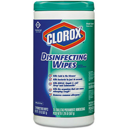 CLOROX CLO15949CT DISINFECTANT WIPES, 75PK CLO15949